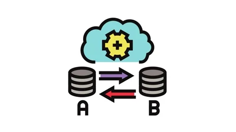 Replication database color icon animation Stock Footage 326106293