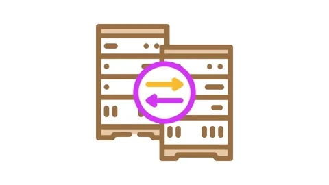 Replication database color icon animation Stock Footage 327266457