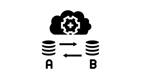 Replication database glyph icon animation Stock Footage 326153129