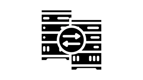 Replication database glyph icon animation Stock Footage 326742609