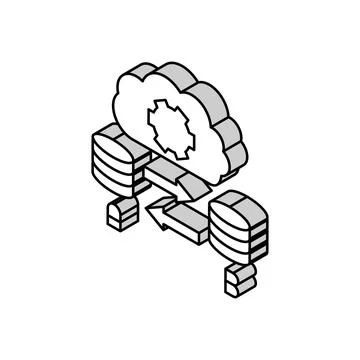Replication database isometric icon vector illustration Stock Illustration