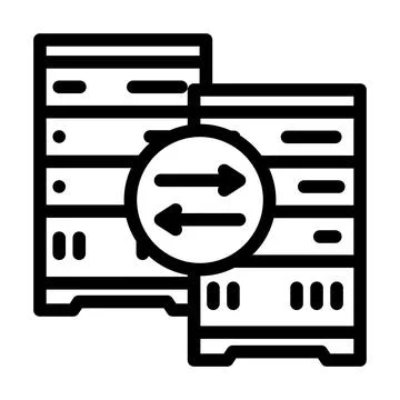 Replication database line icon vector illustration Stock Illustration