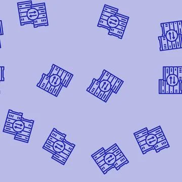 Replication database line vector seamless pattern Stock Illustration