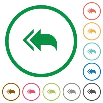 Reply to all flat icons with outlines イラスト素材