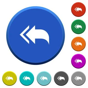 Reply to all recipients beveled buttons Illustrazione stock