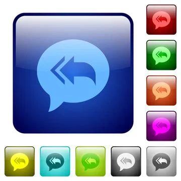 Reply to all recipients color square buttons 스톡 일러스트