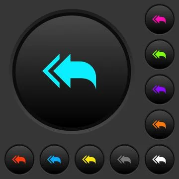Reply to all recipients dark push buttons with color icons イラスト素材