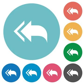 Reply to all recipients flat round icons Stock Illustration