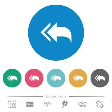 Reply to all recipients flat round icons Illustrazione stock