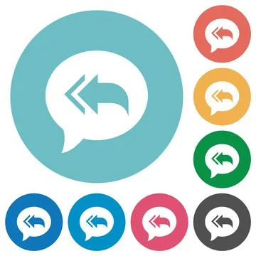 Reply to all recipients flat round icons 스톡 일러스트