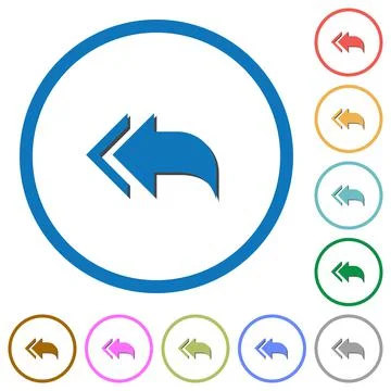 Reply to all recipients icons with shadows and outlines Illustrazione stock