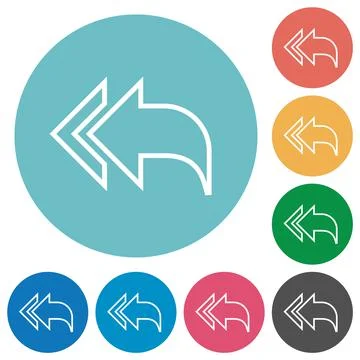 Reply to all recipients outline flat round icons 库存插图