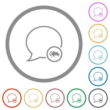 Reply to all recipients outline flat icons with outlines Illustrazione stock