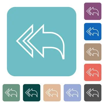 Reply to all recipients outline rounded square flat icons 库存插图