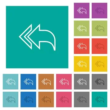 Reply to all recipients outline square flat multi colored icons Stock Illustration