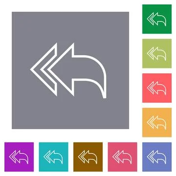 Reply to all recipients outline square flat icons Illustrazione stock