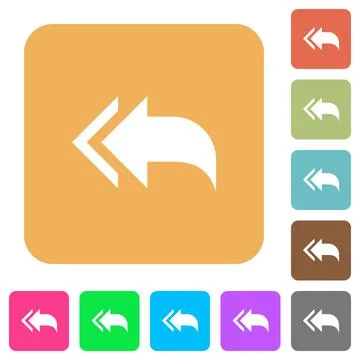Reply to all recipients rounded square flat icons Illustrazione stock