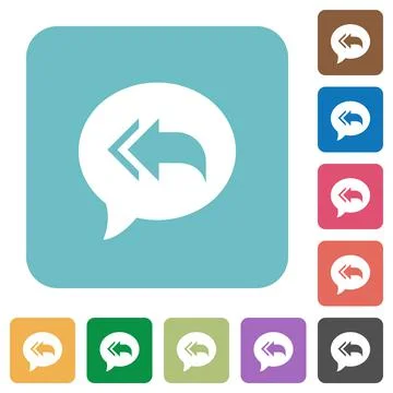 Reply to all recipients rounded square flat icons Stock Illustration