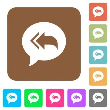 Reply to all recipients rounded square flat icons イラスト素材