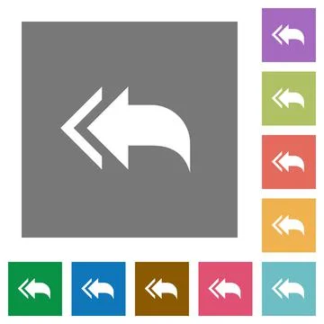 Reply to all recipients square flat icons Illustrazione stock