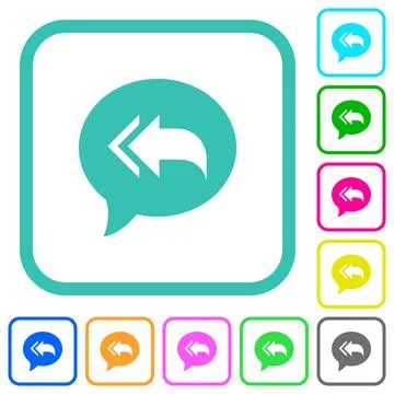 Reply to all recipients vivid colored flat icons Stock Illustration