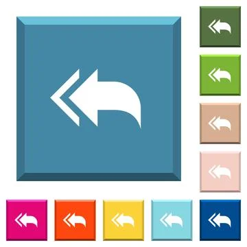 Reply to all recipients white icons on edged square buttons イラスト素材