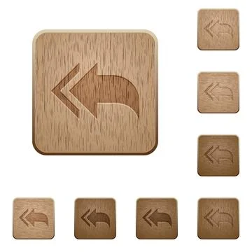 Reply to all wooden buttons Illustrazione stock