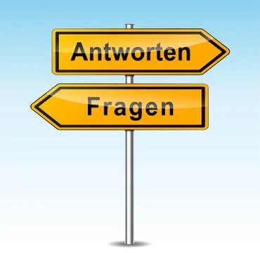 Reply and ask signs (german translation) Stock Illustration