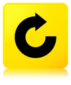 Reply arrow icon yellow square button 스톡 일러스트