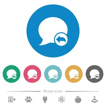 Reply blog comment flat round icons Stock Illustration