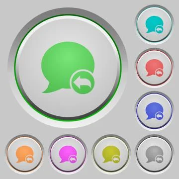 Reply blog comment push buttons Illustrazione stock