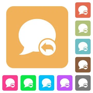 Reply blog comment rounded square flat icons Illustrazione stock