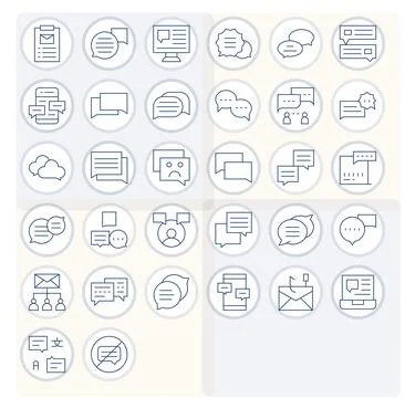 Reply Design Vector Icons featuring 32 PIXEL Perfect Thin Line Style Illustrazione stock