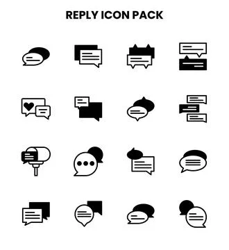 Reply DuoTone Bundle Icons Pack 스톡 일러스트
