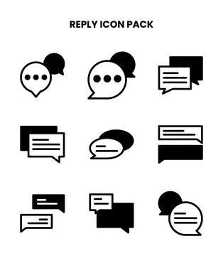 Reply DuoTone Collection Icons Pack Stock Illustration