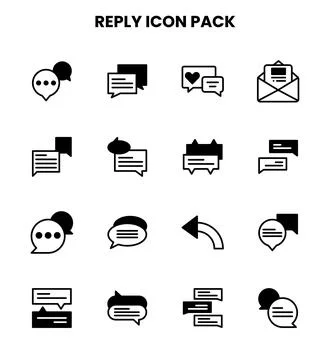 Reply DuoTone Collection Icons Pack Stock Illustration