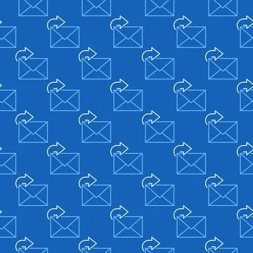 Reply to Email Message concept blue line seamless pattern Illustrazione stock