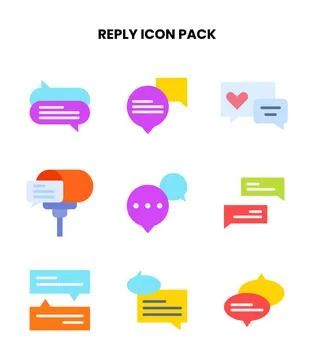 Reply Flat Scalable Icons Pack Stock Illustration