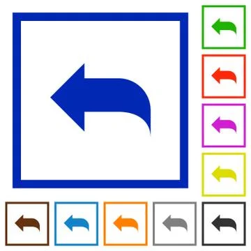 Reply framed flat icons Stock Illustration