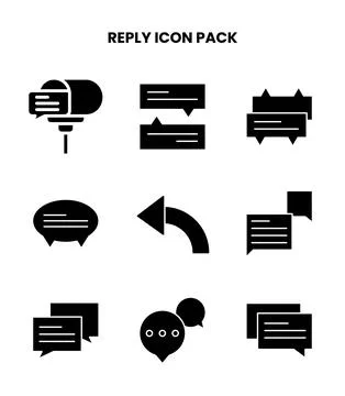 Reply Glyph Graphics Icons Pack 스톡 일러스트