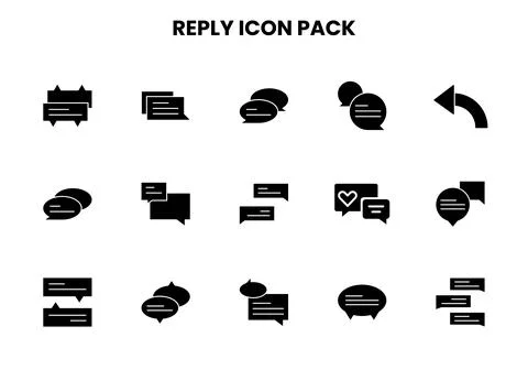 Reply Glyph Set Icons Pack 스톡 일러스트