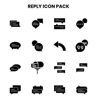 Reply Glyph UI Icons Pack Stock Illustration