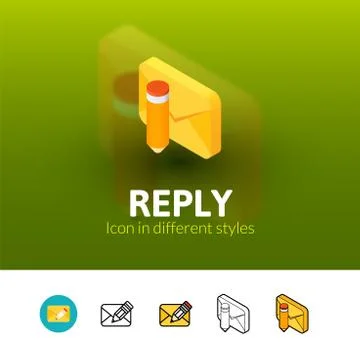 Reply icon in different style Illustrazione stock