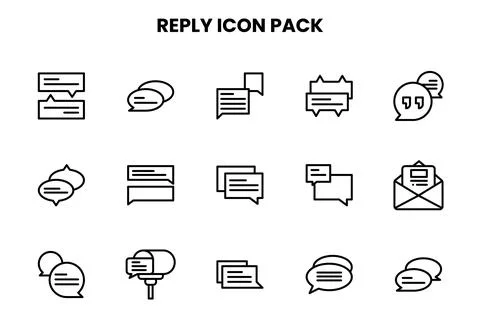 Reply Line Bundle Icons Pack Illustrazione stock