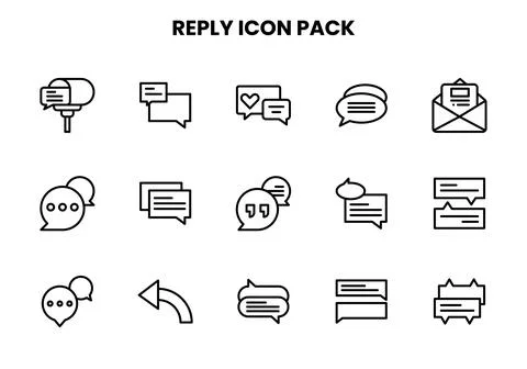 Reply Line Vector Icons Pack Stock Illustration