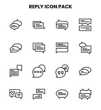 Reply Line Vector Icons Pack Stock Illustration