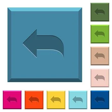 Reply to mail engraved icons on edged square buttons 스톡 일러스트