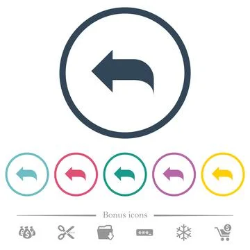 Reply to mail flat color icons in round outlines 스톡 일러스트