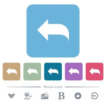 Reply to mail flat icons on color rounded square backgrounds イラスト素材