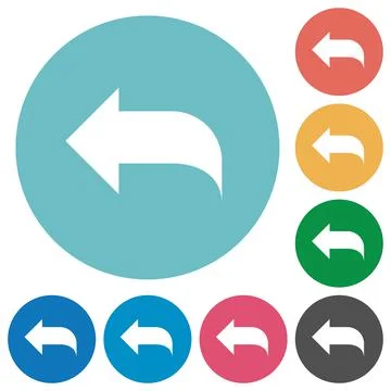 Reply to mail flat round icons Stock Illustration